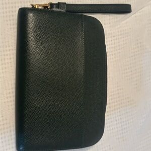 Black Leather Wristlet
